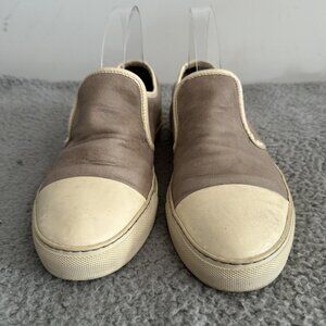 Marni Shoes Mens Size 6 Taupe Beige Slip On Leather Cap Toe Made Italy Sneaker